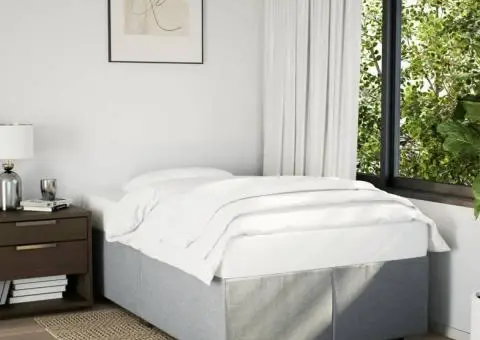 Cadru de pat fără saltea, gri deschis, 120x200 cm, textil - 1/5