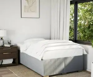 vidaXL Cadru de pat fără saltea, gri deschis, 120x200 cm, textil
