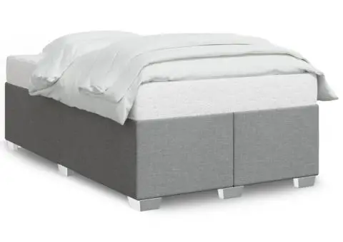Cadru de pat fără saltea, gri deschis, 120x200 cm, textil - 2/5