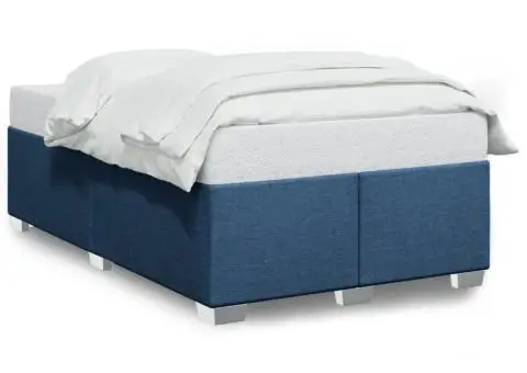 Cadru de pat fără saltea țesătură albastră 120x200 cm - 2/5