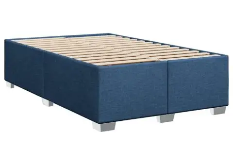 Cadru de pat fără saltea țesătură albastră 120x200 cm - 3/5