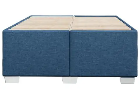 Cadru de pat fără saltea țesătură albastră 120x200 cm - 4/5