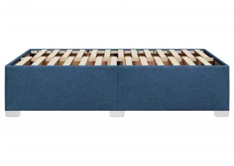 Cadru de pat fără saltea țesătură albastră 120x200 cm - 5/5