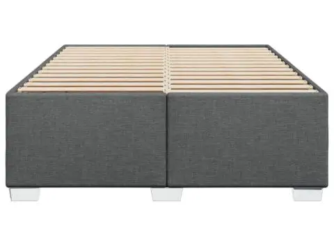 Cadru de pat fără saltea, gri închis, 140x190 cm, textil - 4/5