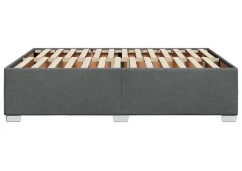 Cadru de pat fără saltea, gri închis, 140x190 cm, textil - 5/5