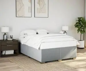 vidaXL Cadru de pat fără saltea, gri deschis, 160x200 cm, textil