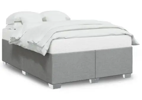 Cadru de pat fără saltea, gri deschis, 160x200 cm, textil - 2/5