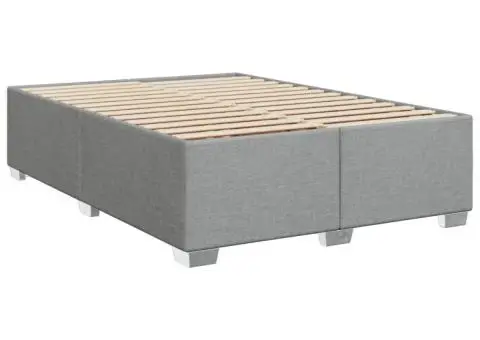 Cadru de pat fără saltea, gri deschis, 160x200 cm, textil - 3/5