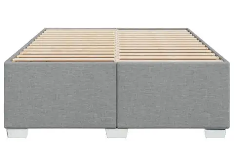 Cadru de pat fără saltea, gri deschis, 160x200 cm, textil - 4/5