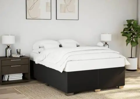 Cadru de pat fără saltea, negru, 160x200 cm, textil - 1/5