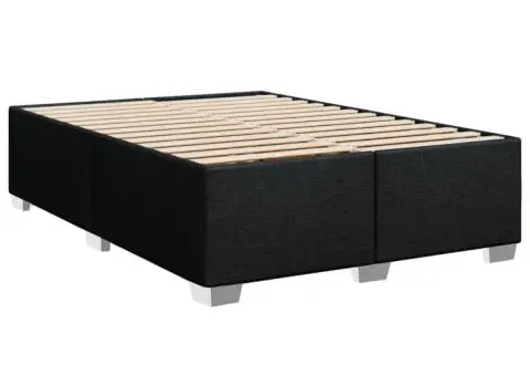 Cadru de pat fără saltea, negru, 160x200 cm, textil - 3/5