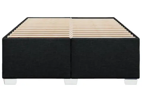 Cadru de pat fără saltea, negru, 160x200 cm, textil - 4/5