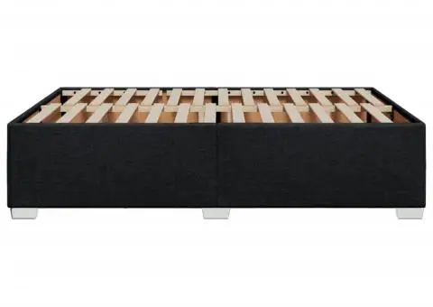 Cadru de pat fără saltea, negru, 160x200 cm, textil - 5/5