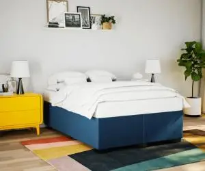 vidaXL Cadru de pat fără saltea, albastru, 160x200 cm, textil