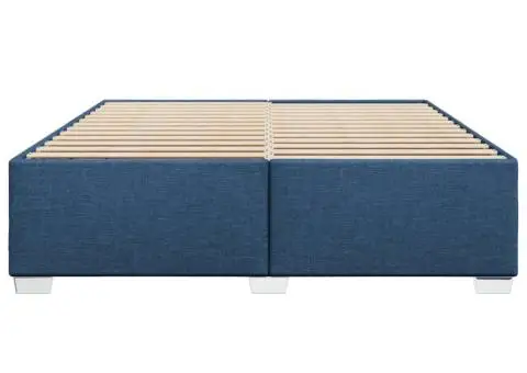 Cadru de pat fără saltea, albastru, 180x200 cm, textil - 4/5