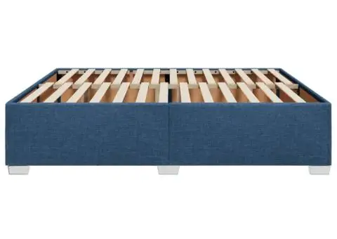 Cadru de pat fără saltea, albastru, 180x200 cm, textil - 5/5