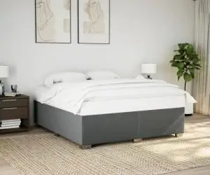 vidaXL Cadru de pat fără saltea, gri închis, 180x200 cm, textil