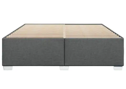 Cadru de pat fără saltea, gri închis, 180x200 cm, textil - 4/5