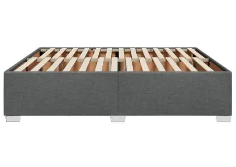 Cadru de pat fără saltea, gri închis, 180x200 cm, textil - 5/5