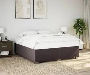 vidaXL Cadru de pat fără saltea, maro închis, 200x200 cm, textil