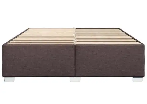 Cadru de pat fără saltea, maro închis, 200x200 cm, textil - 4/5