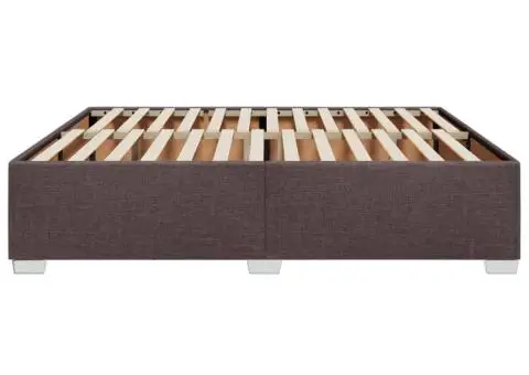 Cadru de pat fără saltea, maro închis, 200x200 cm, textil - 5/5