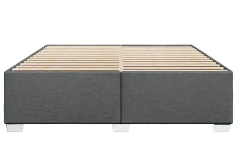 Cadru de pat fără saltea, gri închis, 200x200 cm, textil - 4/5