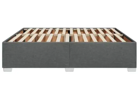 Cadru de pat fără saltea, gri închis, 200x200 cm, textil - 5/5