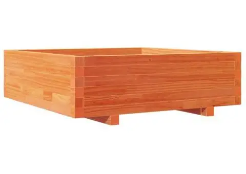Jardinieră grădină, maro ceruit, 80x80x26,5 cm, lemn masiv pin - 2/5
