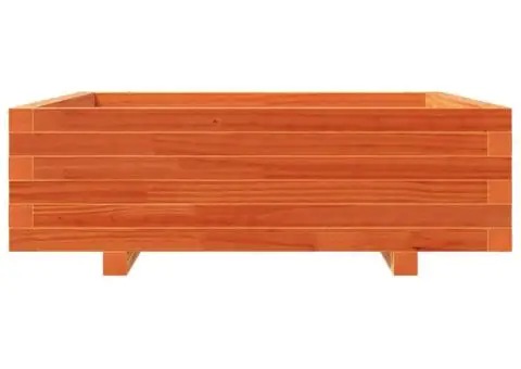 Jardinieră grădină, maro ceruit, 80x80x26,5 cm, lemn masiv pin - 5/5