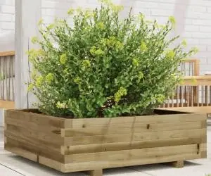 vidaXL Jardinieră de grădină, 80x80x26,5 cm, lemn de pin impregnat