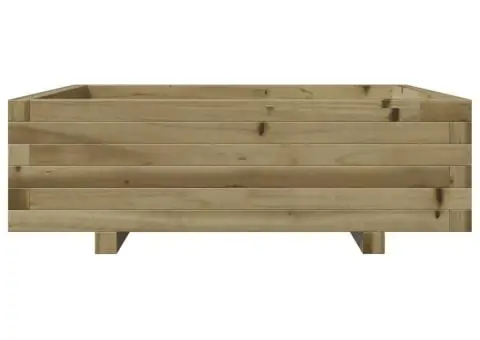 Jardinieră de grădină, 80x80x26,5 cm, lemn de pin impregnat - 5/5