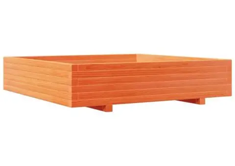 Jardinieră grădină, maro ceruit, 110x110x26,5cm, lemn masiv pin - 2/5