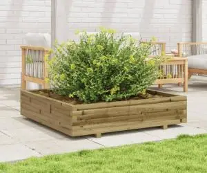 vidaXL Jardinieră de grădină, 110x110x26,5 cm, lemn de pin impregnat