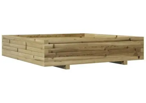 Jardinieră de grădină, 110x110x26,5 cm, lemn de pin impregnat - 2/5