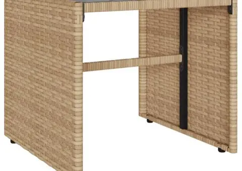 Set canapele de grădină, 4 piese, cu perne, bej, poliratan - 5/5