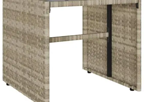 Set canapea de grădină cu perne, 4 piese, gri deschis poliratan - 5/5