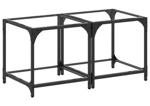 Mese cafea blat din sticlă transparentă 2 buc. 40x40x40 cm oțel - 2/5