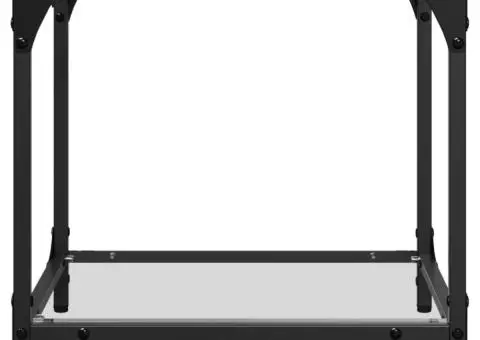 Mese cafea blat din sticlă transparentă 2 buc. 40x40x40 cm oțel - 4/5