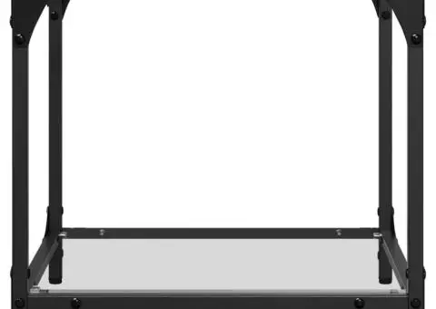 Mese cafea blat din sticlă transparentă 2 buc. 40x40x40 cm oțel - 5/5