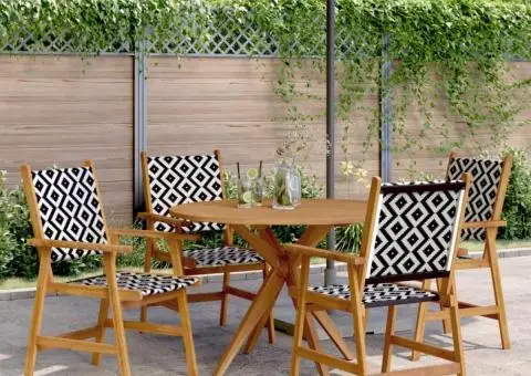 Set mobilier de grădină, 5 piese, lemn masiv de acacia - 1/5