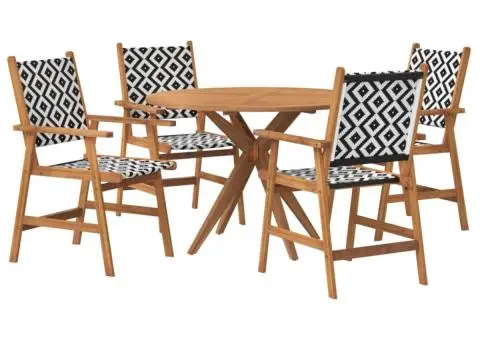 Set mobilier de grădină, 5 piese, lemn masiv de acacia - 2/5