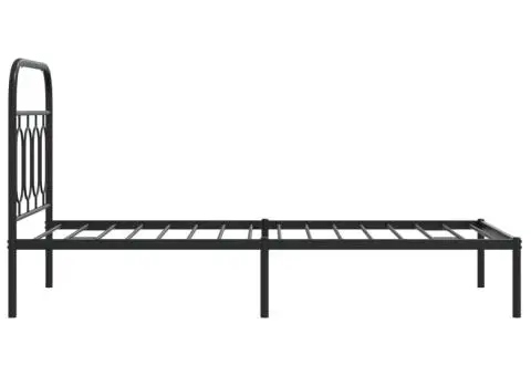 Cadru de pat metalic cu tăblie, negru, 90x190 cm - 5/5