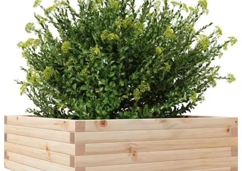 Jardinieră de grădină, 70x70x23 cm, lemn masiv de pin - 4/5