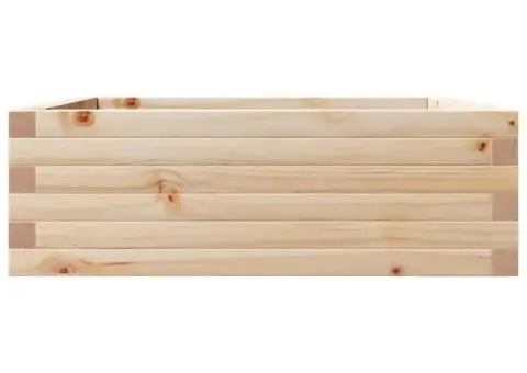 Jardinieră de grădină, 70x70x23 cm, lemn masiv de pin - 5/5