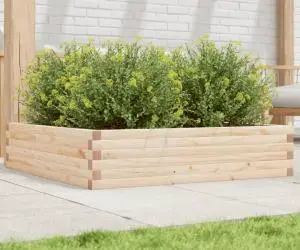 vidaXL Jardinieră de grădină, 100x100x23 cm, lemn masiv de pin