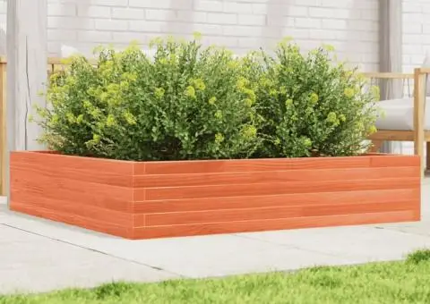 Jardinieră grădină, maro ceruit, 110x110x23 cm, lemn masiv pin - 1/5