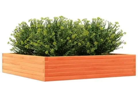 Jardinieră grădină, maro ceruit, 110x110x23 cm, lemn masiv pin - 4/5