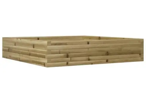 Jardinieră de grădină, 110x110x23 cm, lemn de pin impregnat - 2/5