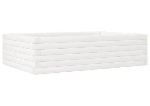 Jardinieră de grădină, alb, 90x60x23 cm, lemn masiv de pin - 2/5